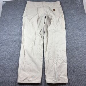 Carhartt Mens Loose Fit Carpenter Pants Tan Beige Canvas Work Dungaree 40x32